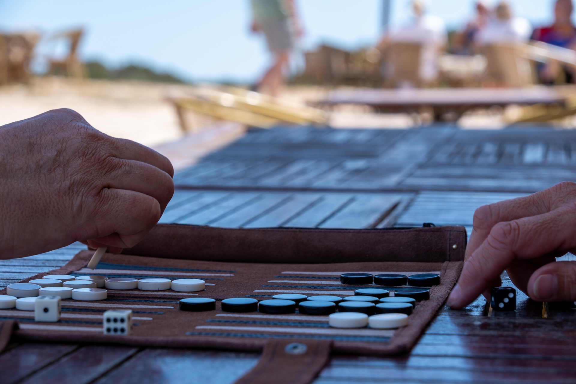 Backgammon at Cafè Es Castell